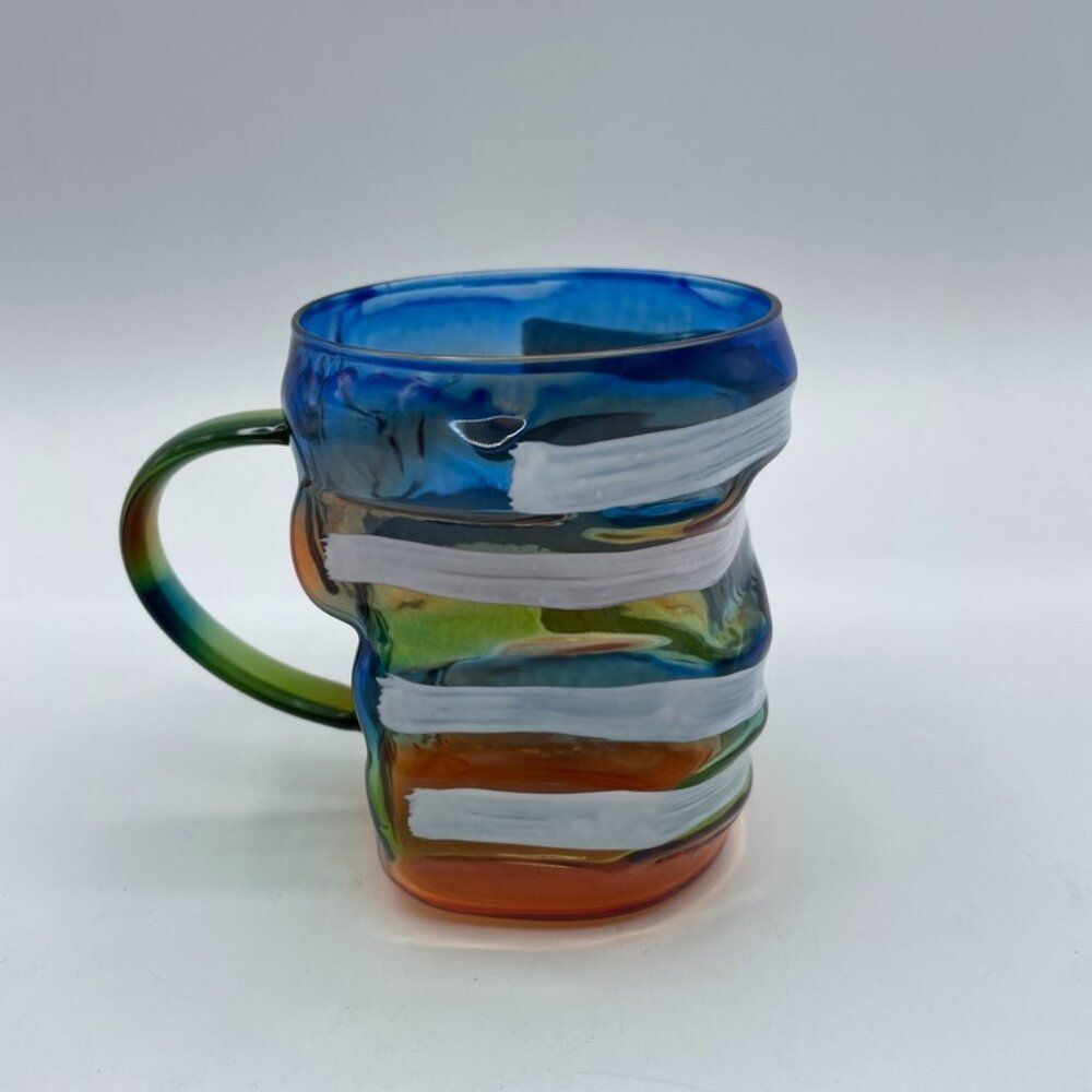 Novelty 3D "Painted Stacked Books" Coffee Mug Colorful NEW